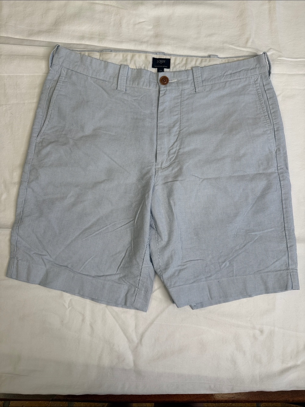 J. Crew Pale Blue Sunwashed Oxford Flat Front Men’s Shorts